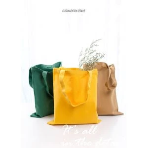 100% Sac en coton jaune