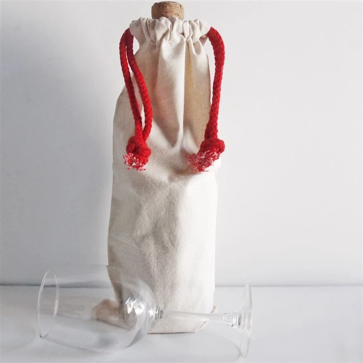 Red Cotton Drawstring Bag
